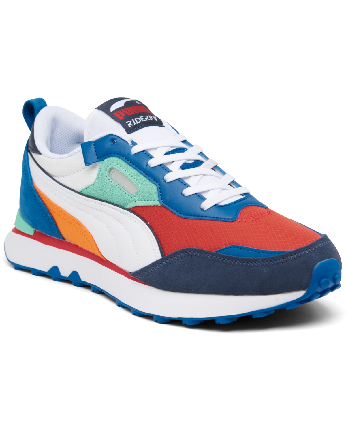 Puma Men S Rider Future Vintage Like Casual Sneakers From Finish Line In White Red Blue Mint Modesens