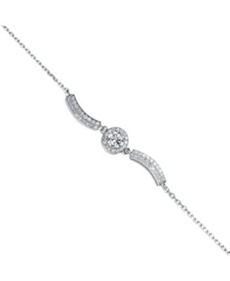 Sterling Silver Cubic Zirconia Center Stone Bracelet