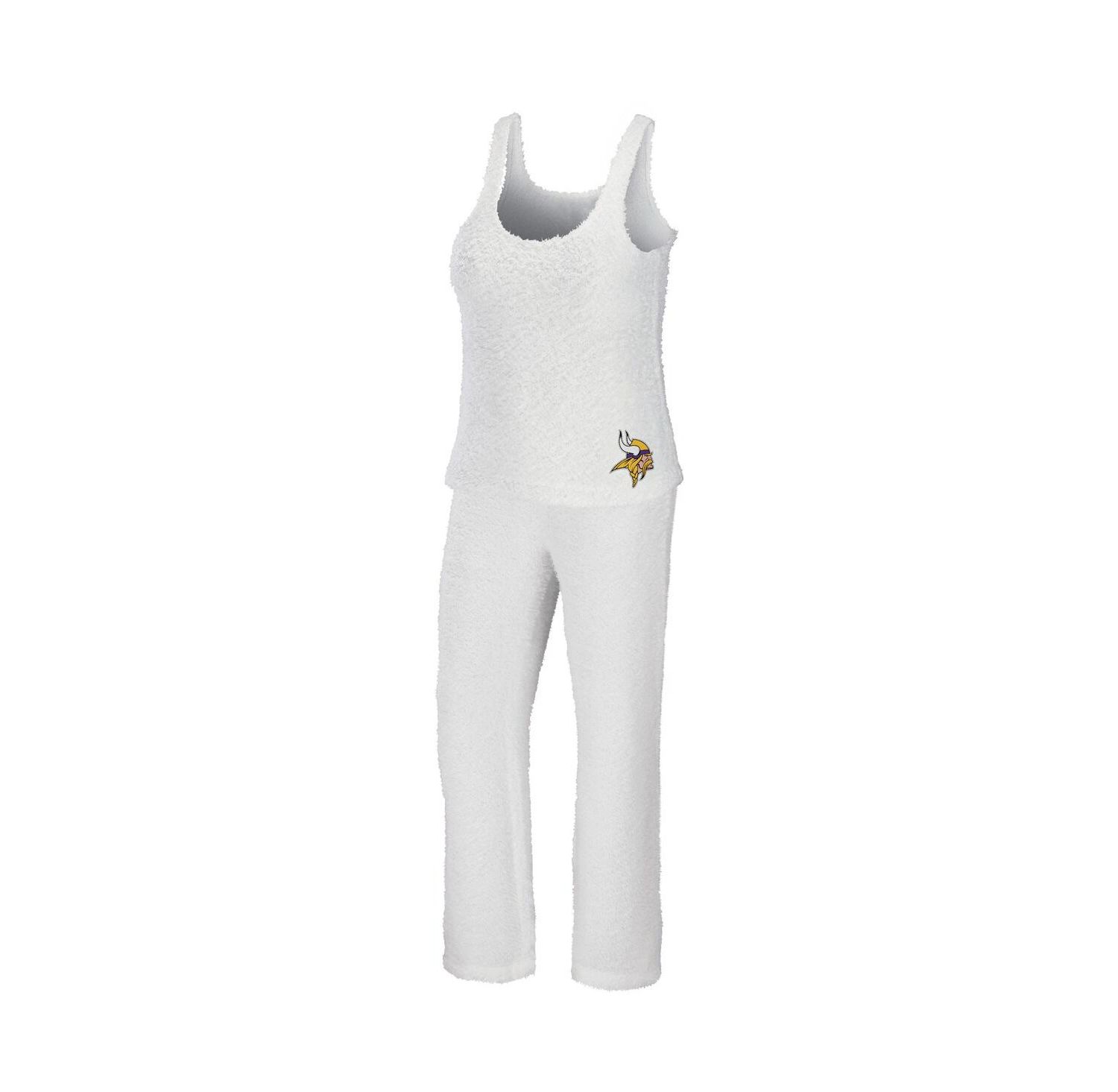 Women's Cream Minnesota Vikings Cozy Scoop Neck Tank Top Pants Sleep Set