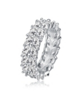Genevive Sterling Silver Clear Cubic Zirconia Marquise Ring - Clear