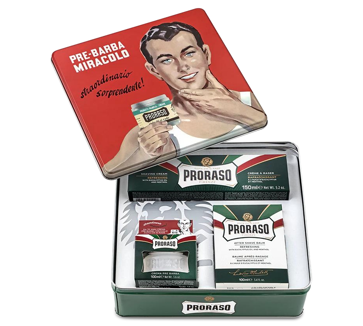 Proraso 4-Pc. Vintage Gino Tin Gift Set - Refreshing Formula