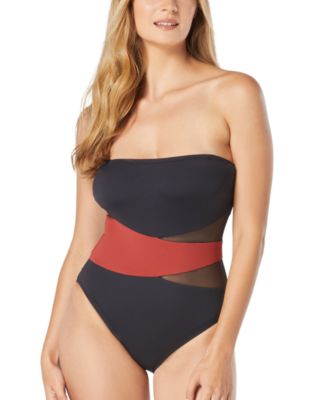 Coco Reef Contours Ruffled Strapless Tummy-Control One-Piece Swimsuit -  Macy's