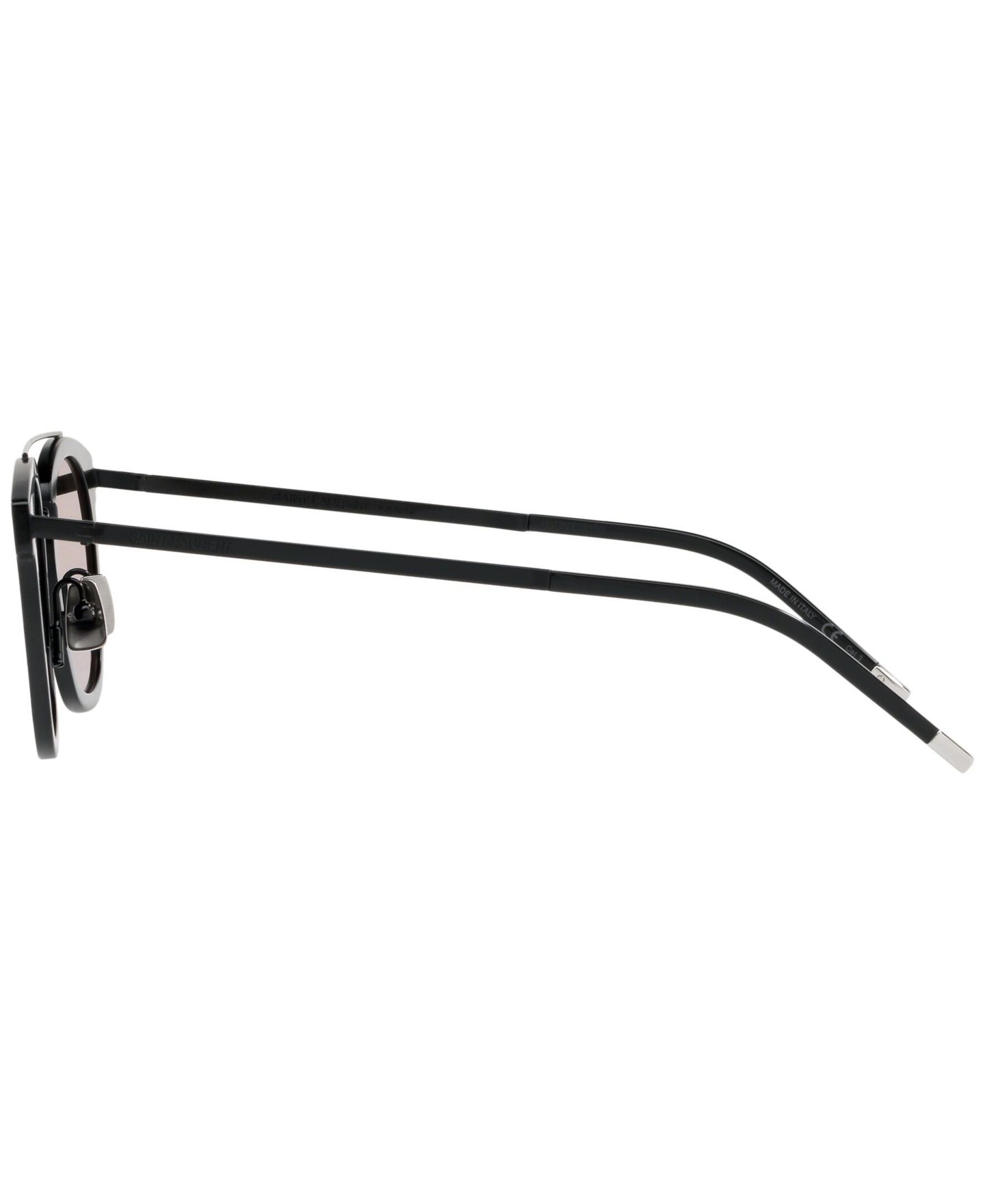 Солнцезащитные очки Saint Laurent Unisex Sunglasses, SL 28 Metal, цвет: Чёрный матовый — фото 5