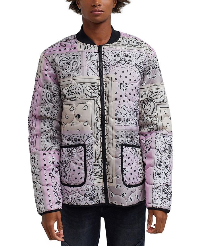 Reason Men's Paisley Quilted Jacket Macy's