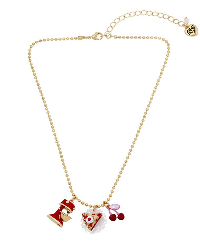 Betsey Johnson Cherry Pie Charm Necklace Macy s