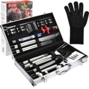 Cheer Collection 30 Piece BBQ Set with Aluminum Case