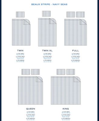 Beaux Stripe Cotton Percale 4-Piece Sheet Set, King