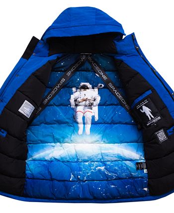 Space One Men's Nasa Inspired Parka Jacket with Printed Astronaut ...