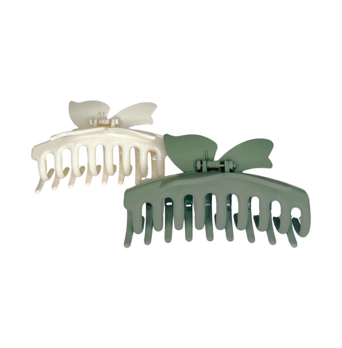 Headbands Of Hope Butterfly Claw Clip Set Of 2 In Green And White