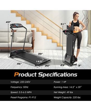 1hp electric treadmill new arrivals folding running machine