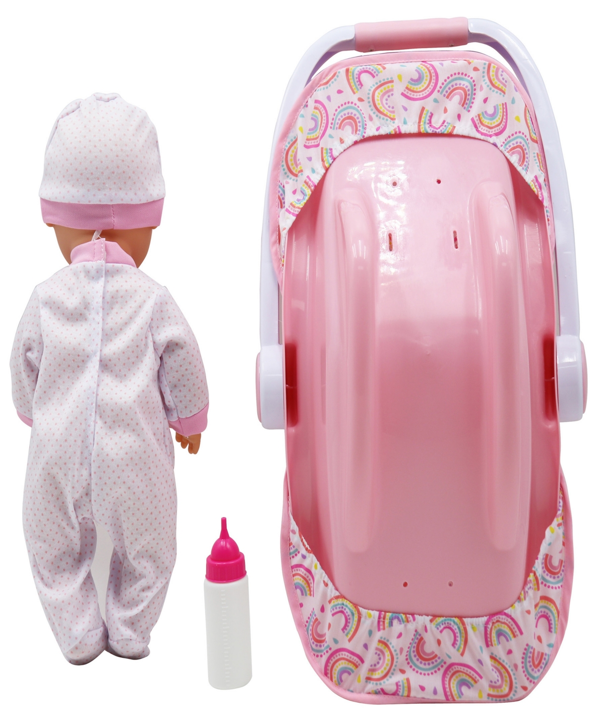 Shop Dream Collection Baby Doll With Toy Carrier Car Seat Gi-go Dolls Kids 3 Piece Playset In Multi