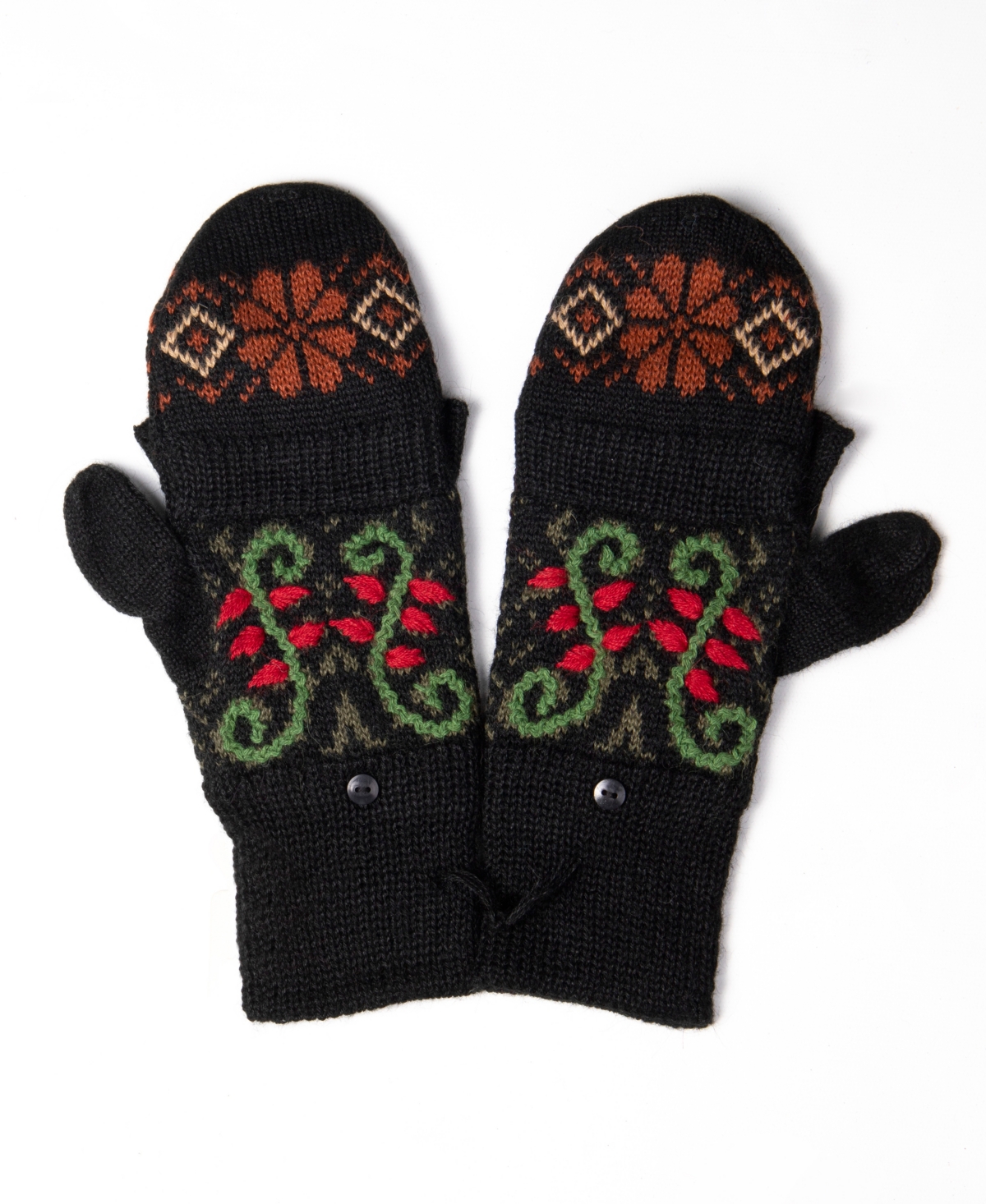 Simply Natural Women's Glittens Gloves In Black,green