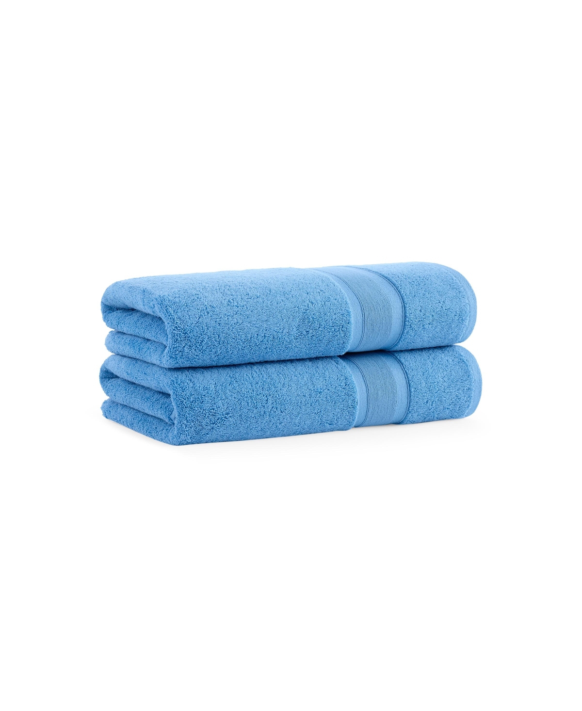 Aston And Arden Aegean Eco-friendly Recycled Turkish Bath Towels (2 Pack), 30x60, 600 Gsm, Solid Color With Weft Wov In Blue