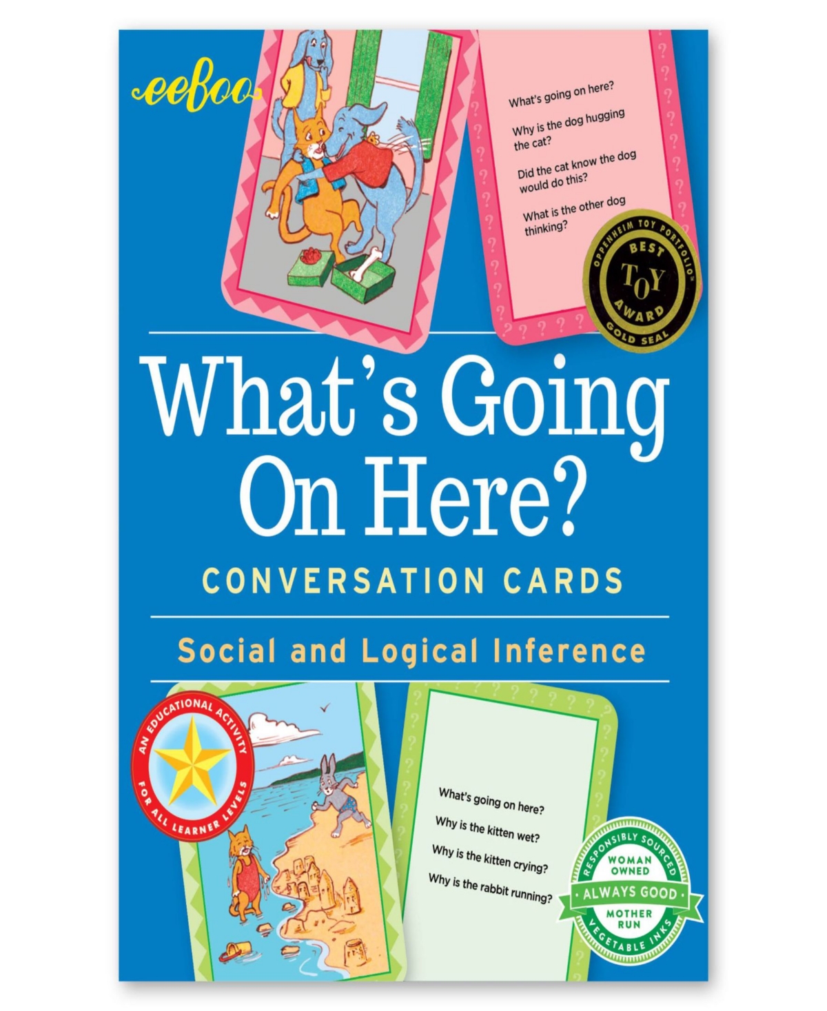 Shop Eeboo What's Going On Here Conversation Flash Cards 50 Piece Set In Multi