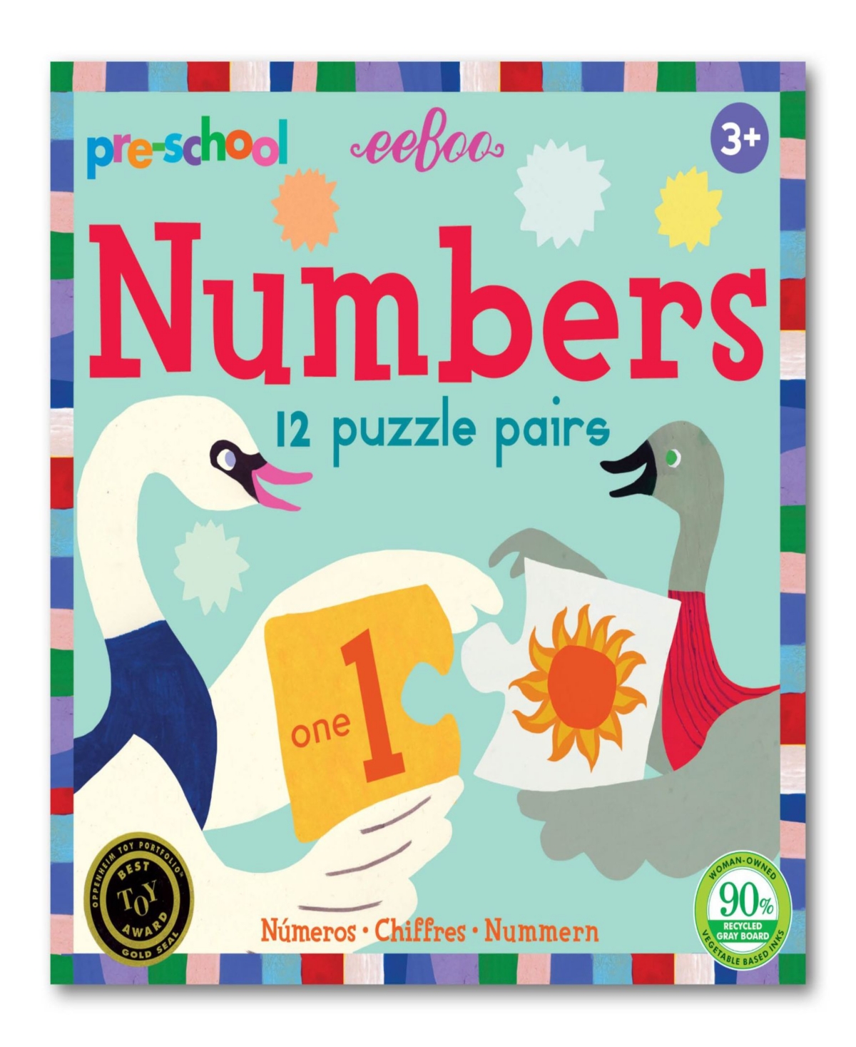 Shop Eeboo 24 Piece Love Preschool Numbers Puzzle Pairs In Multi