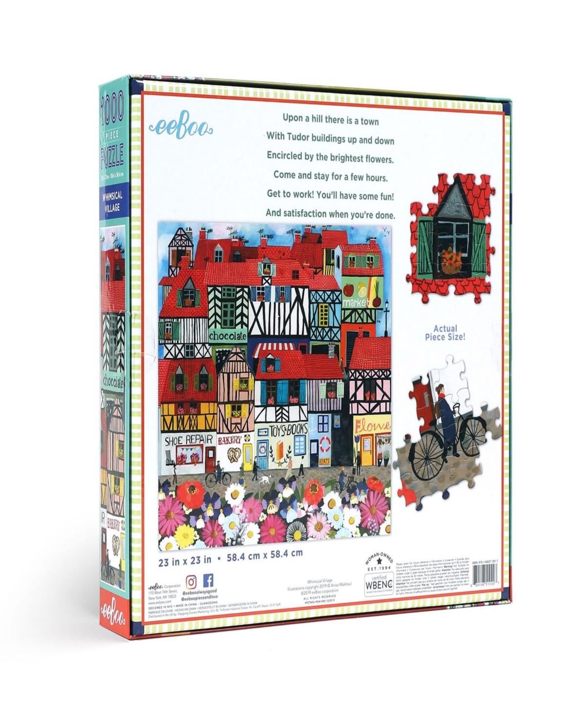 Shop Eeboo Piece And Love Whimsical Village Square Adult Jigsaw Puzzle 1000 Piece Set In Multi