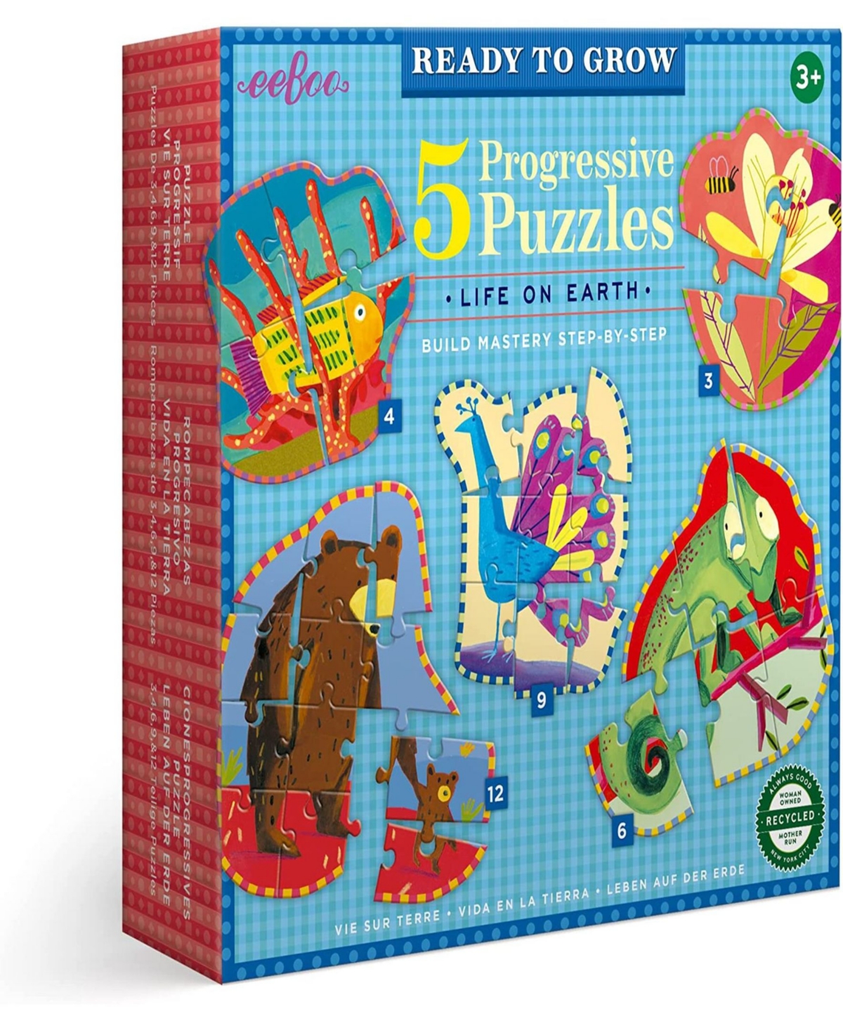 Eeboo Kids' Ready To Grow Life On Earth Puzzle In Multi