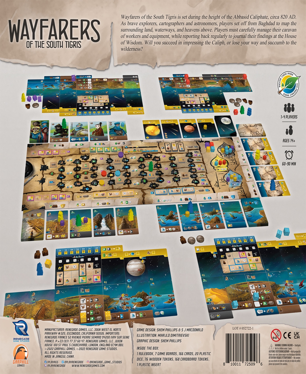 Renegade Game Studios Wayfarers of the South Tigris Dice Placement Strategy Board Game