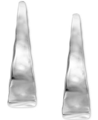 Silver-Tone Hammered Medium Hoop Earrings 1.5", Exclusively at Macy's