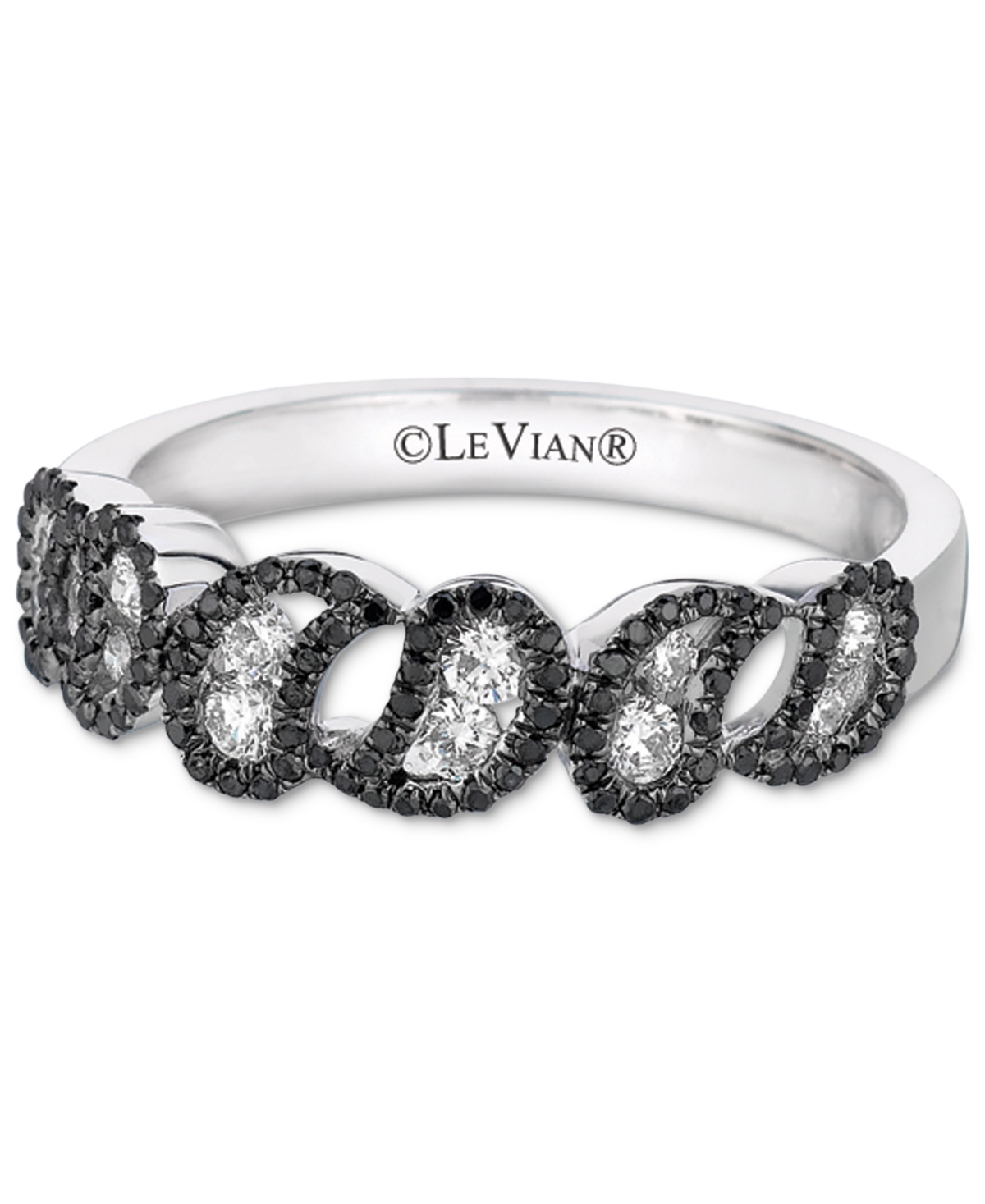 Le Vian Exotics Vanilla Diamond (1/3 Ct. T.w.) & Blackberry Diamond (1/4 Ct. T.w.) Statement Ring In 18k Whi In K Vanilla Gold Ring
