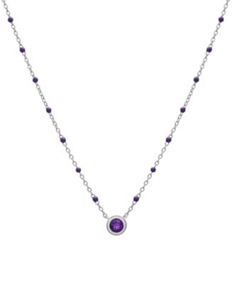 Macy's Birthstone Gemstone Necklace in Sterling Silver, 16