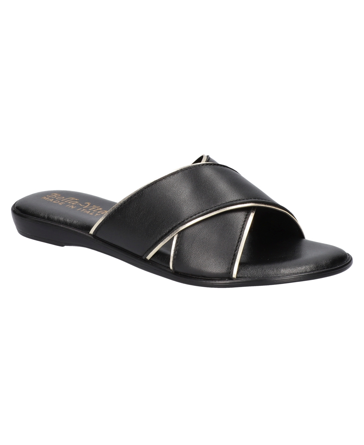 Shop Bella Vita Women's Tab-italy Slide Sandals In Black Leather
