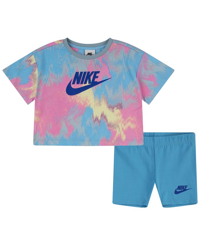 Nike Toddler Girls Boxy T-shirt and Bike Shorts Set - Macy's