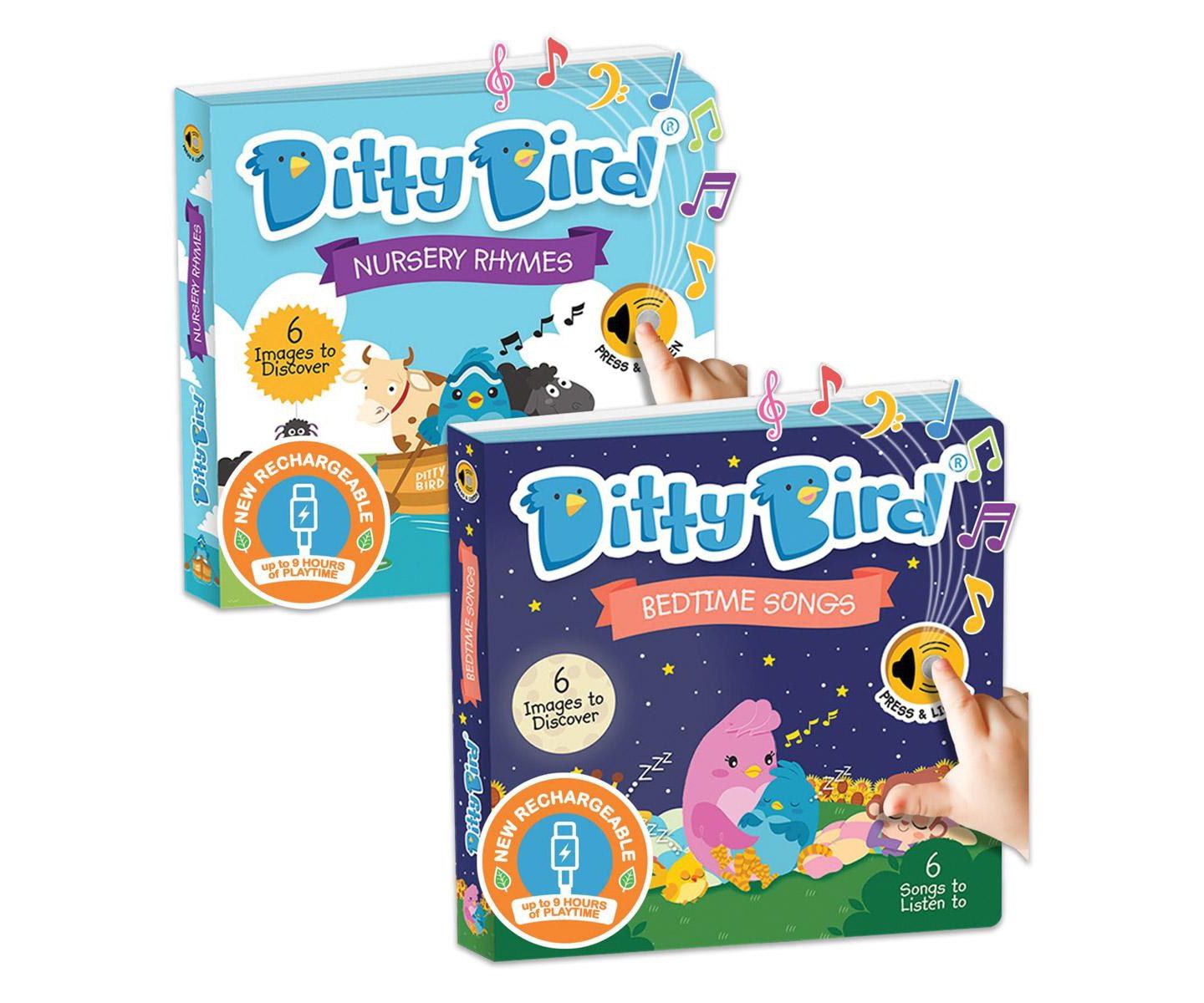 Детские игрушки Ditty Bird Bedtime and Nursery Rhyme Song Books - Set of 2 — фото 1