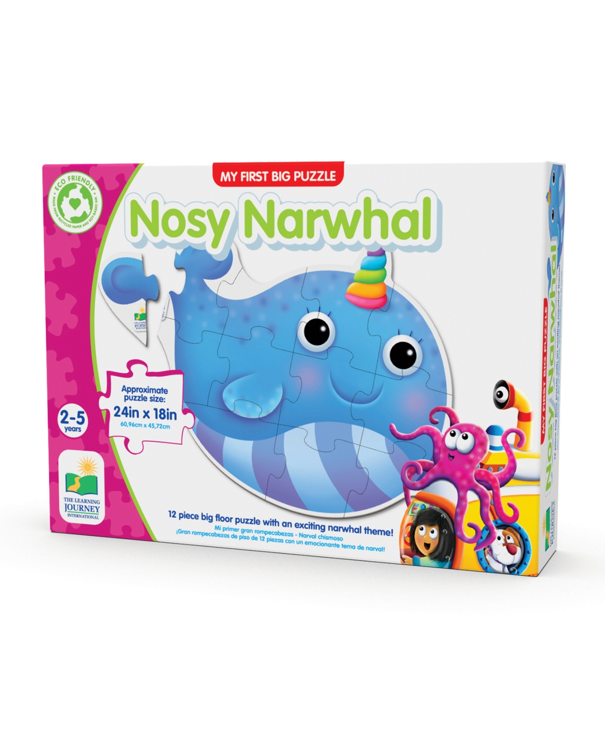 Shop The Learning Journey - My First Big Floor Nosy Narwhal 12 Piece Puzzle Set In Multi Colored
