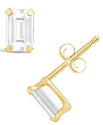 Gemstone Stud Earrings in 10k Yellow Gold