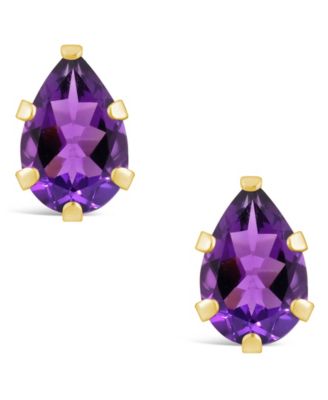 Gemstone Stud Earrings in 10k Yellow Gold