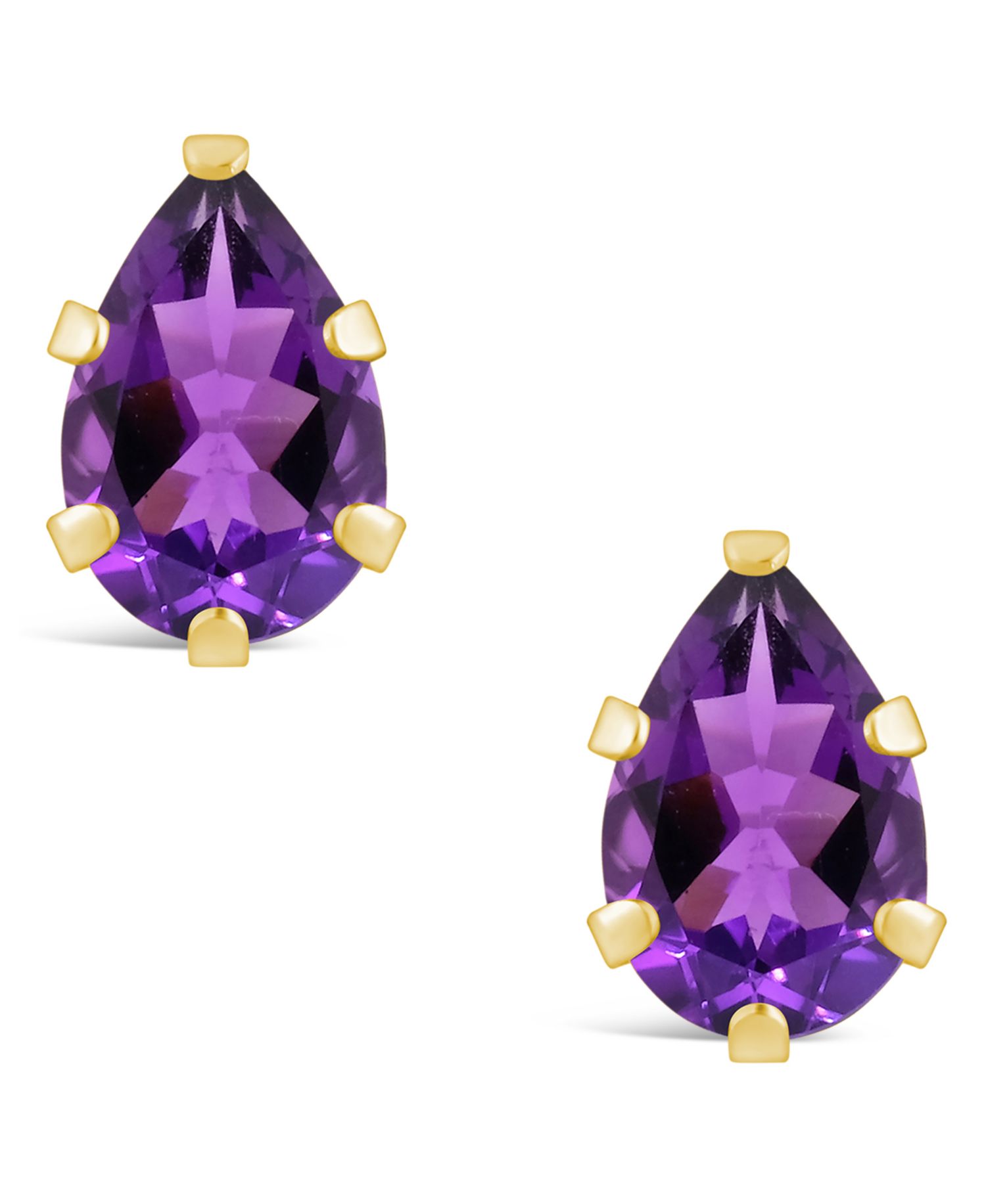 Gemstone Stud Earrings in 10k Yellow Gold