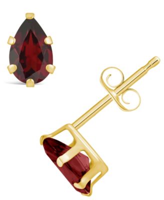 Gemstone Stud Earrings in 10k Yellow Gold