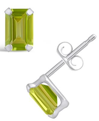 Gemstone Stud Earrings in 10k White Gold