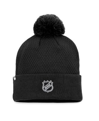 Women's Black Philadelphia Flyers Authentic Pro Road Cuffed Knit Hat with Pom