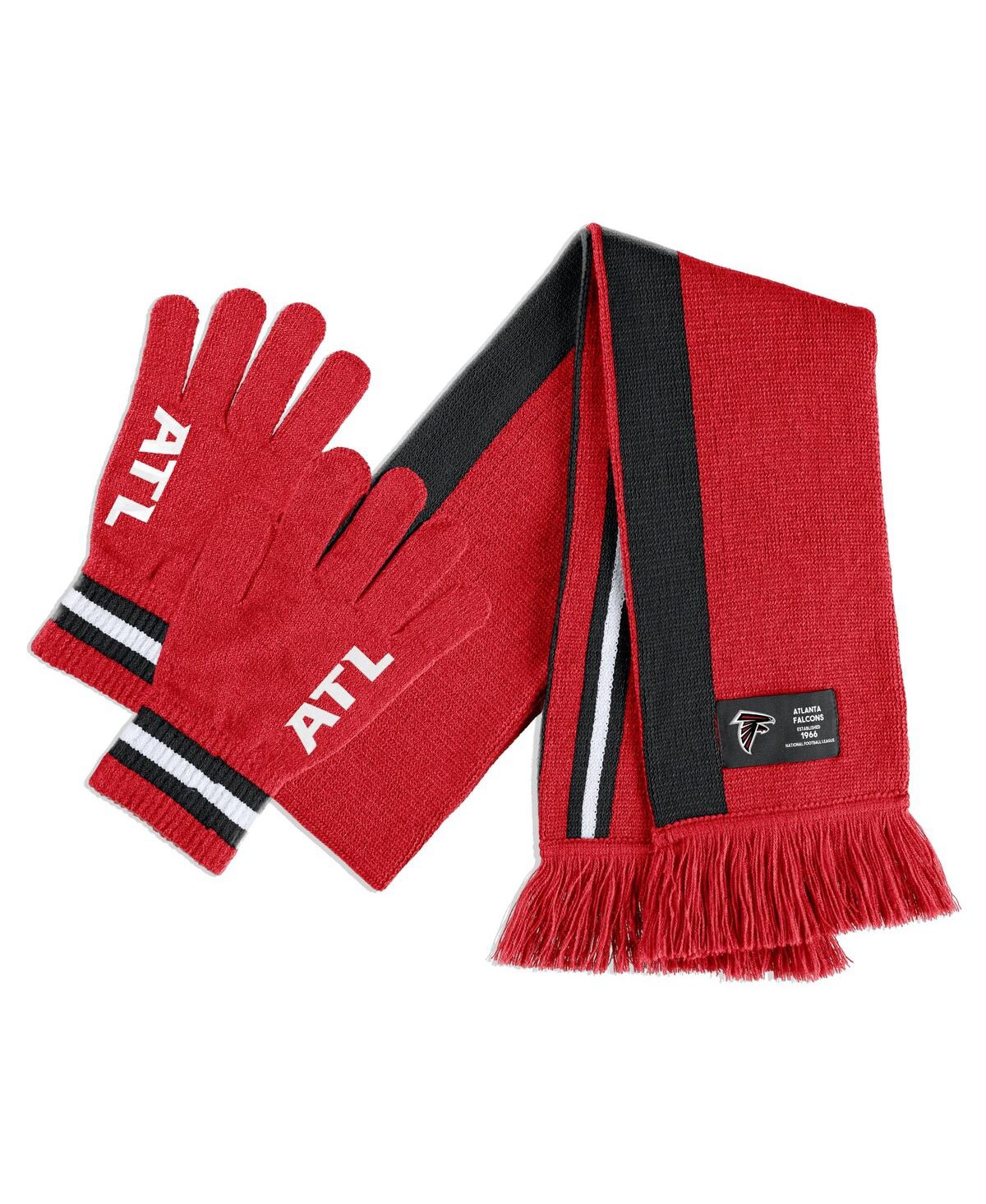 Wear By Erin Andrews Women's  Atlanta Falcons Scarf And Glove Set In Red,black