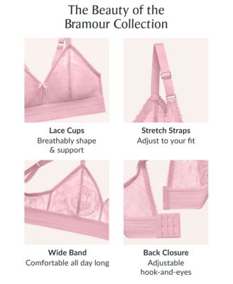 Plus Size Full Figure Bramour Gramercy Luxe Lace Wireless Bralette 7012