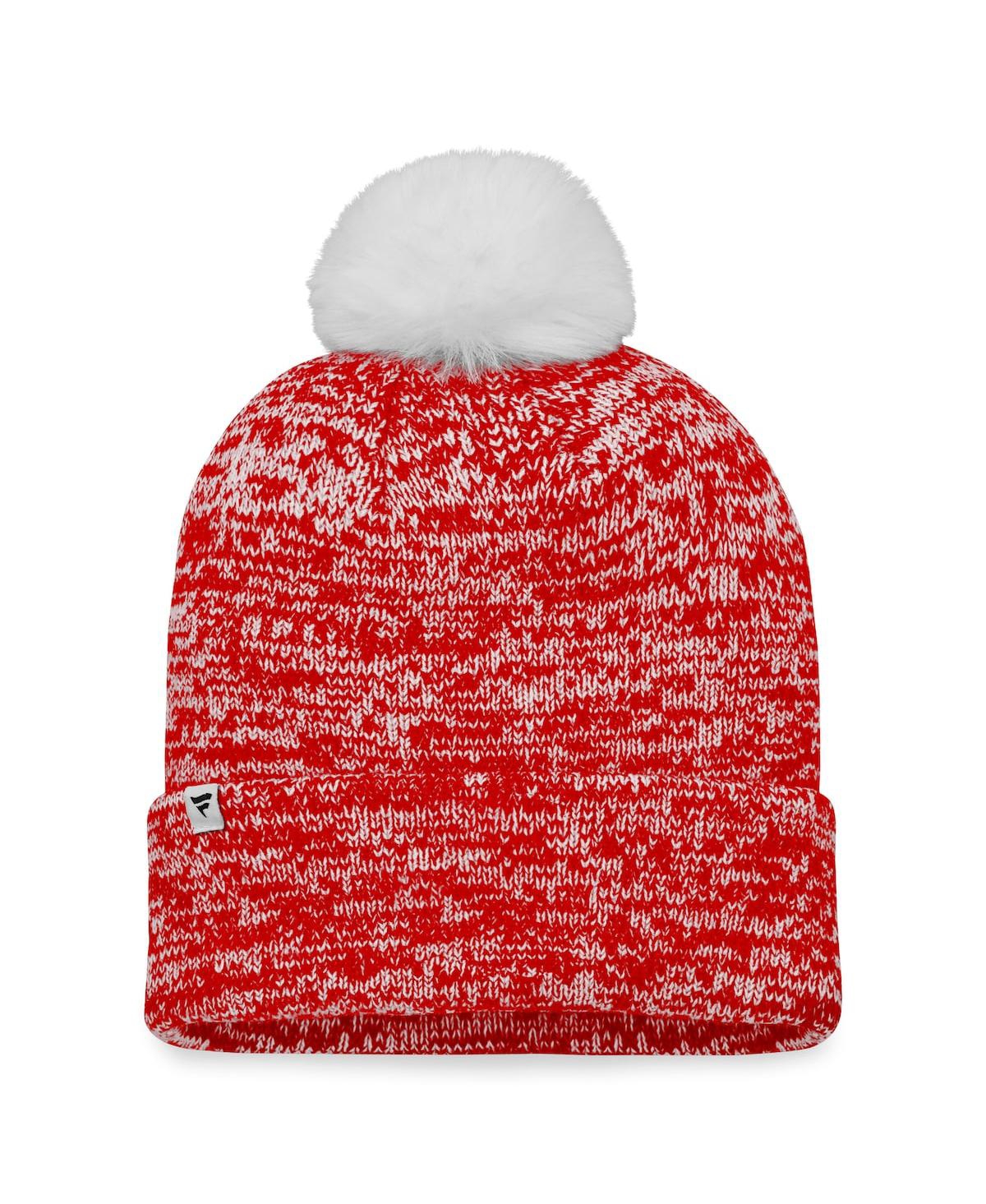 Fanatics Branded Red Washington Capitals Glimmer Cuffed Knit Hat With Pom In Red
