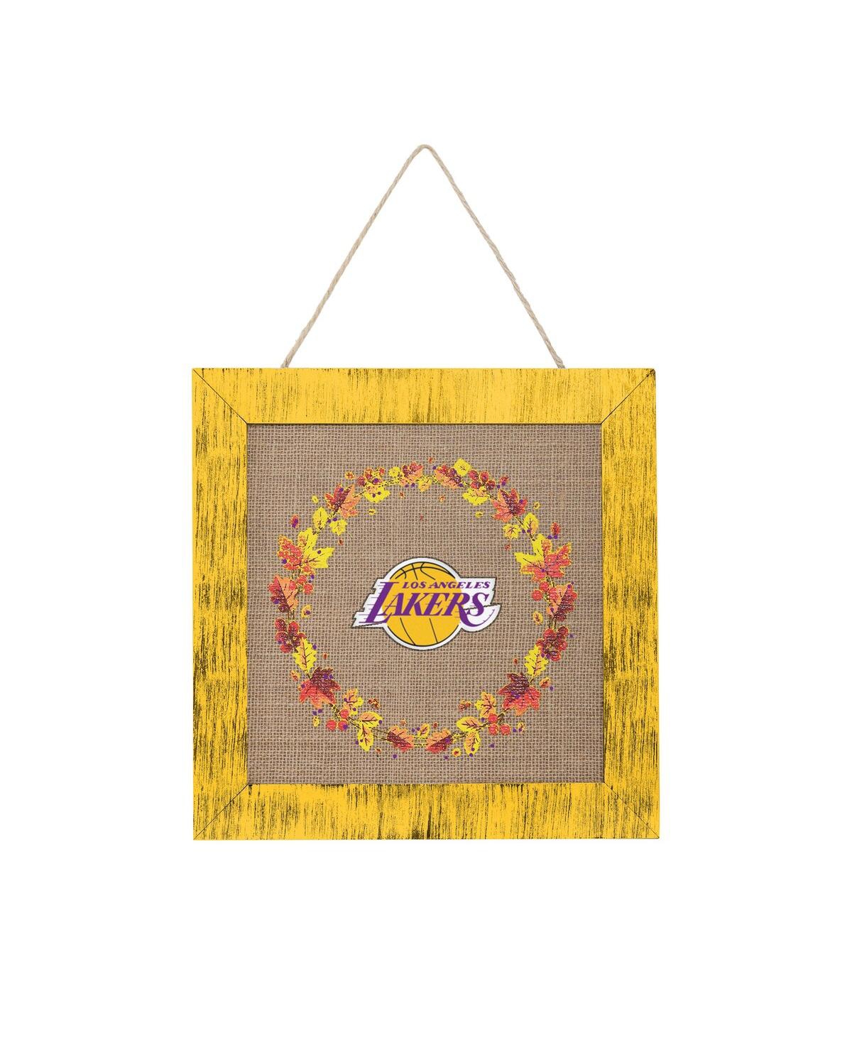 Shop Foco Los Angeles Lakers 12'' Double-sided Burlap Sign In Yellow