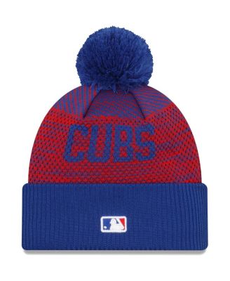Men's Royal Chicago Cubs Authentic Collection Sport Cuffed Knit Hat with Pom