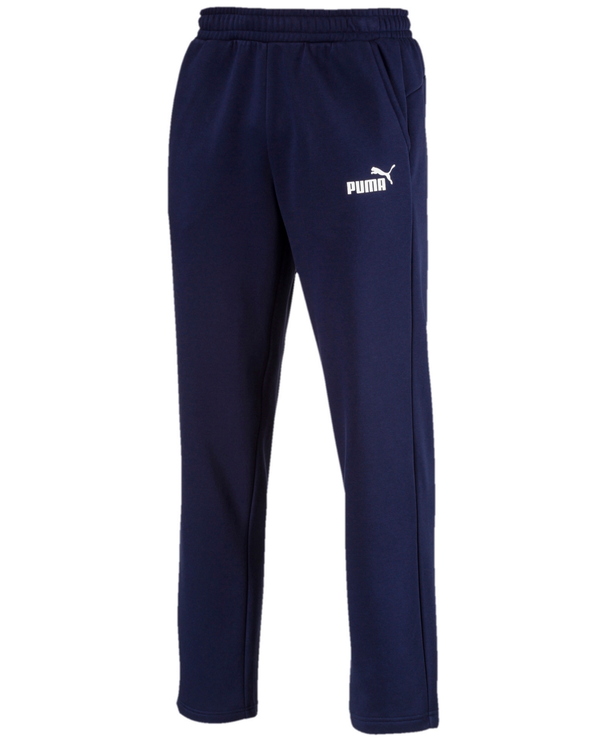 Shop Puma Men's Slim-fit Logo-print Fleece Sweatpants In Navy