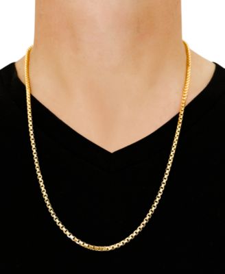 Large Rounded Box-Link 26" Chain Necklace (3.5mm) in 14k Gold