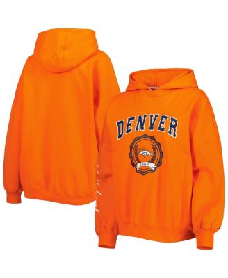 Women's Orange Denver Broncos Becca Drop Shoulder Pullover Hoodie