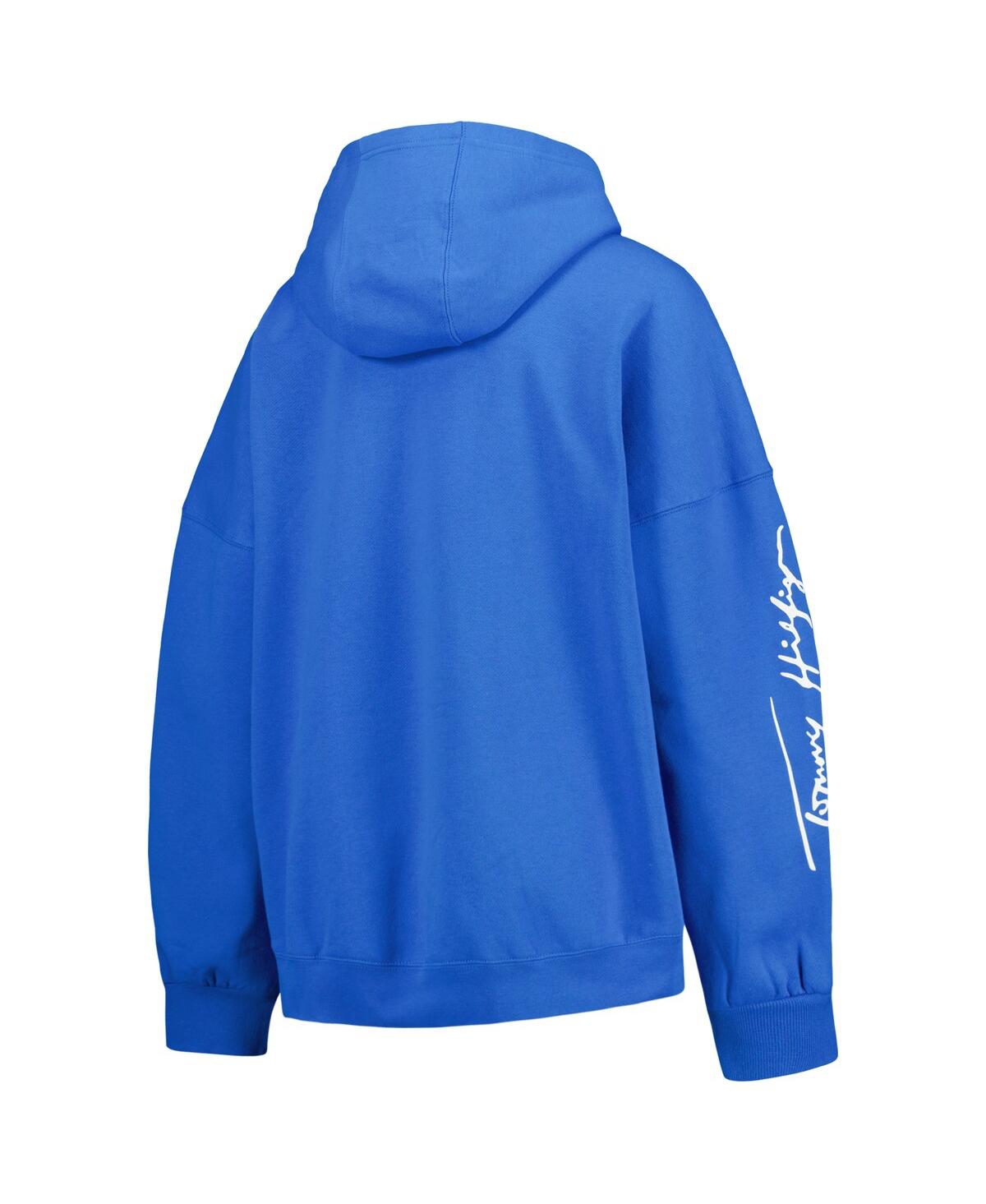 Shop Tommy Hilfiger Women's  Powder Blue Los Angeles Chargers Becca Drop Shoulder Pullover Hoodie