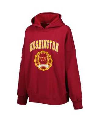Women's Burgundy Washington Commanders Becca Drop Shoulder Pullover Hoodie