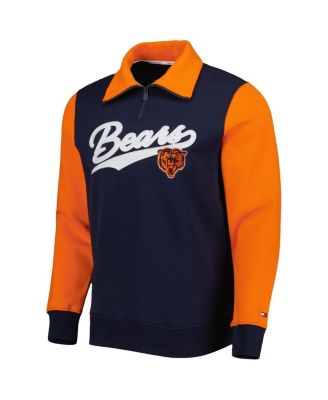 Men's Navy, Orange Chicago Bears Aiden Quarter-Zip Top