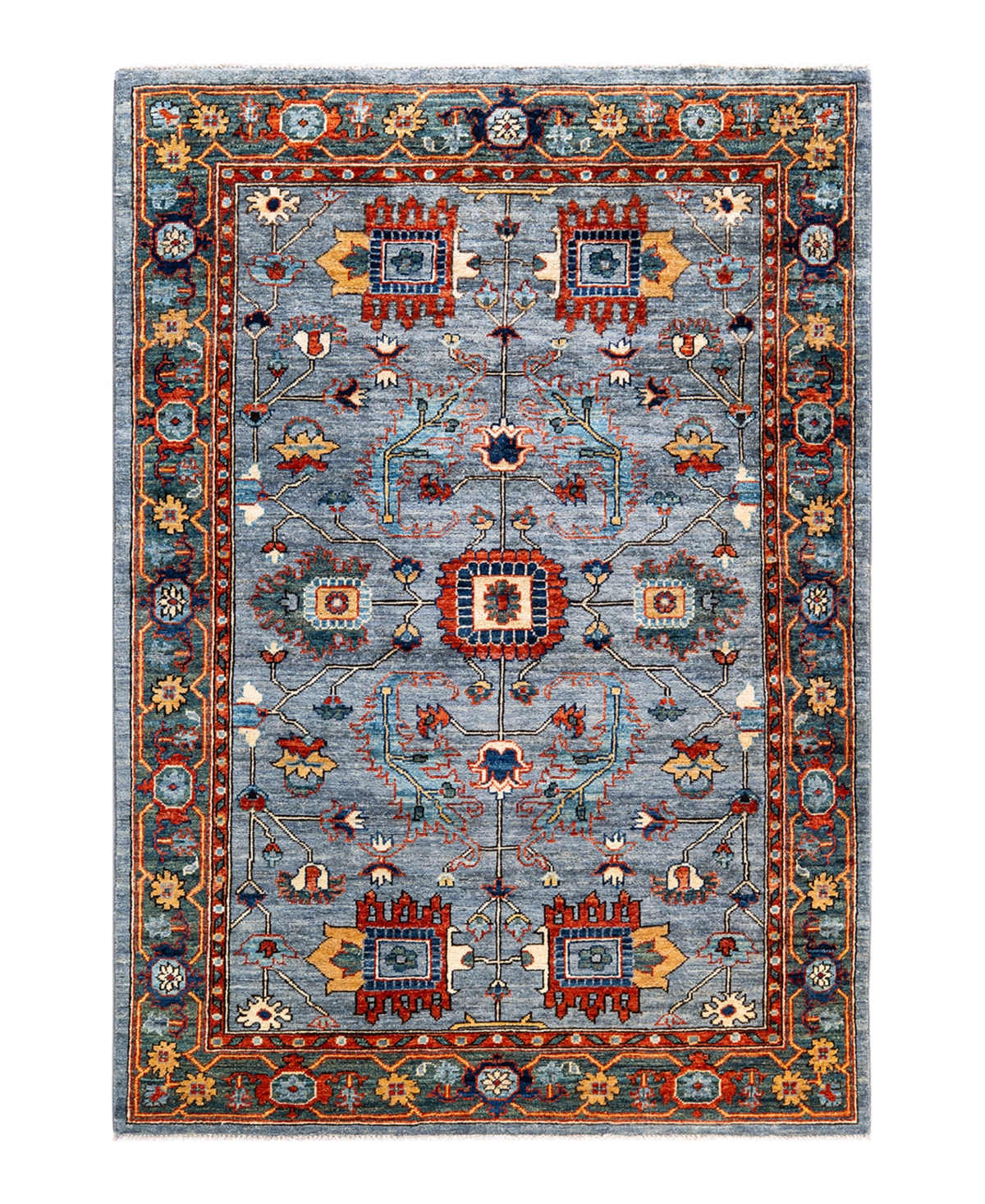 Adorn Hand Woven Rugs Serapi M1973 4' X 5'10" Area Rug In Gray