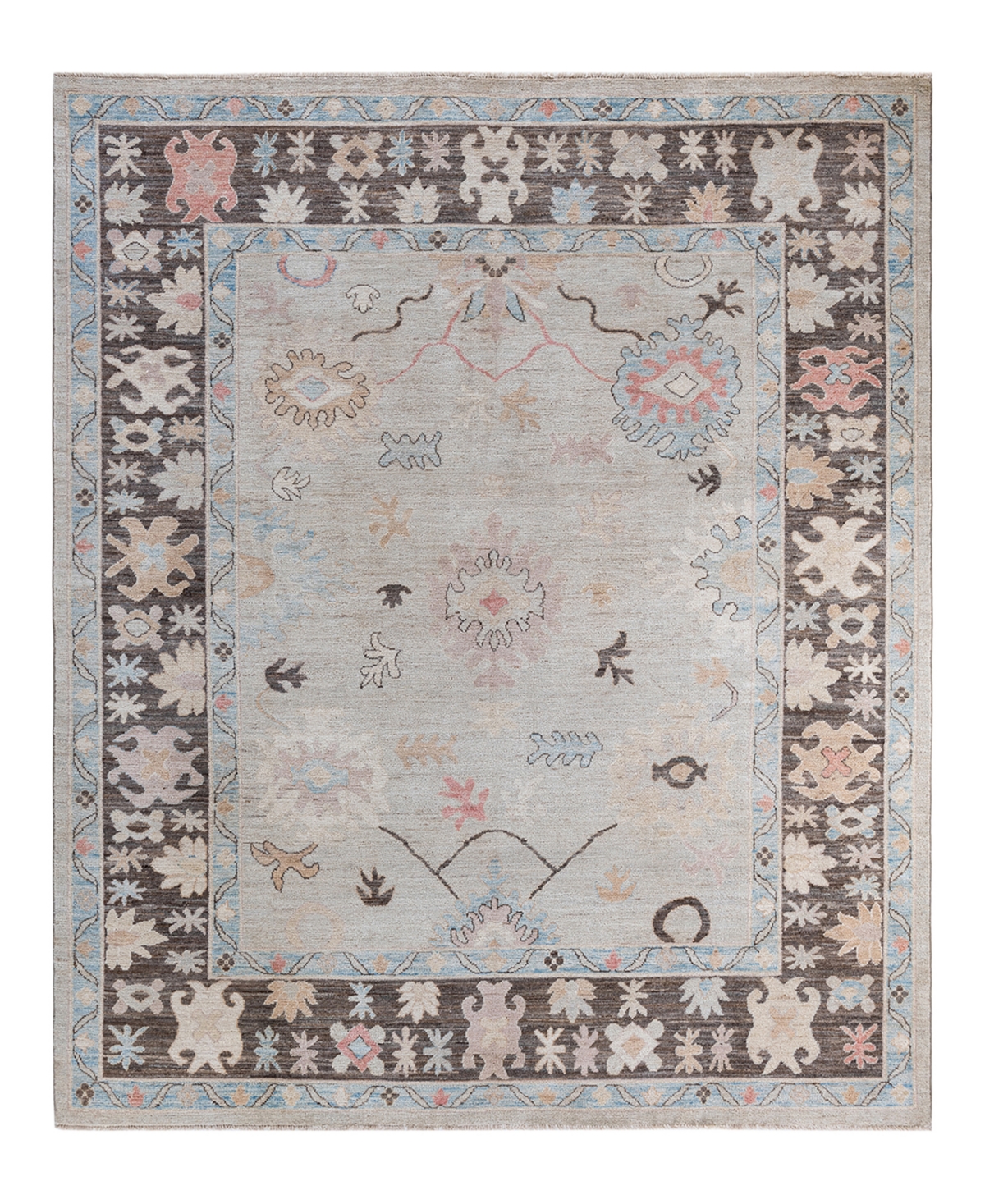 Adorn Hand Woven Rugs Oushak M1973 8'2" X 9'8" Area Rug In Ivory