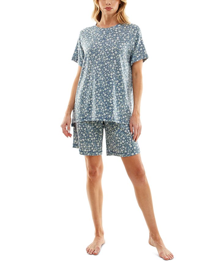 Roudelain Women's Printed Bermuda Shorts Pajama Set Macy's