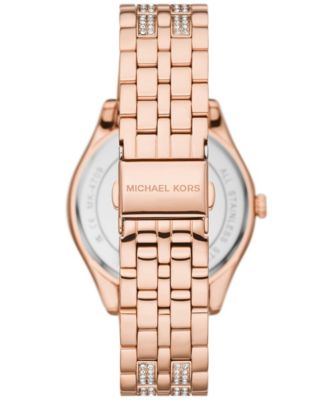 Women's Harlowe Three-Hand Rose Gold-Tone Stainless Steel Bracelet Watch, 38mm